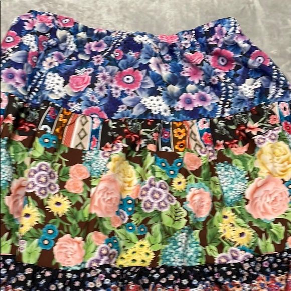 Ursime Boho Floral Patchwork Skirt - Multicolor Sz 2X - Picture 7 of 9